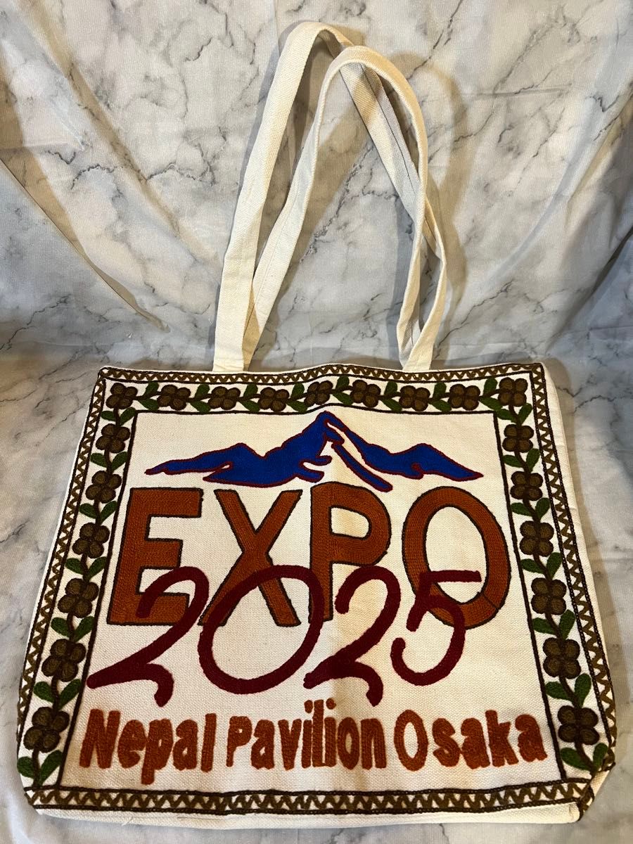 新品未使用 大阪 関西万博 ネパール パビリオン 刺繍 トートバッグ