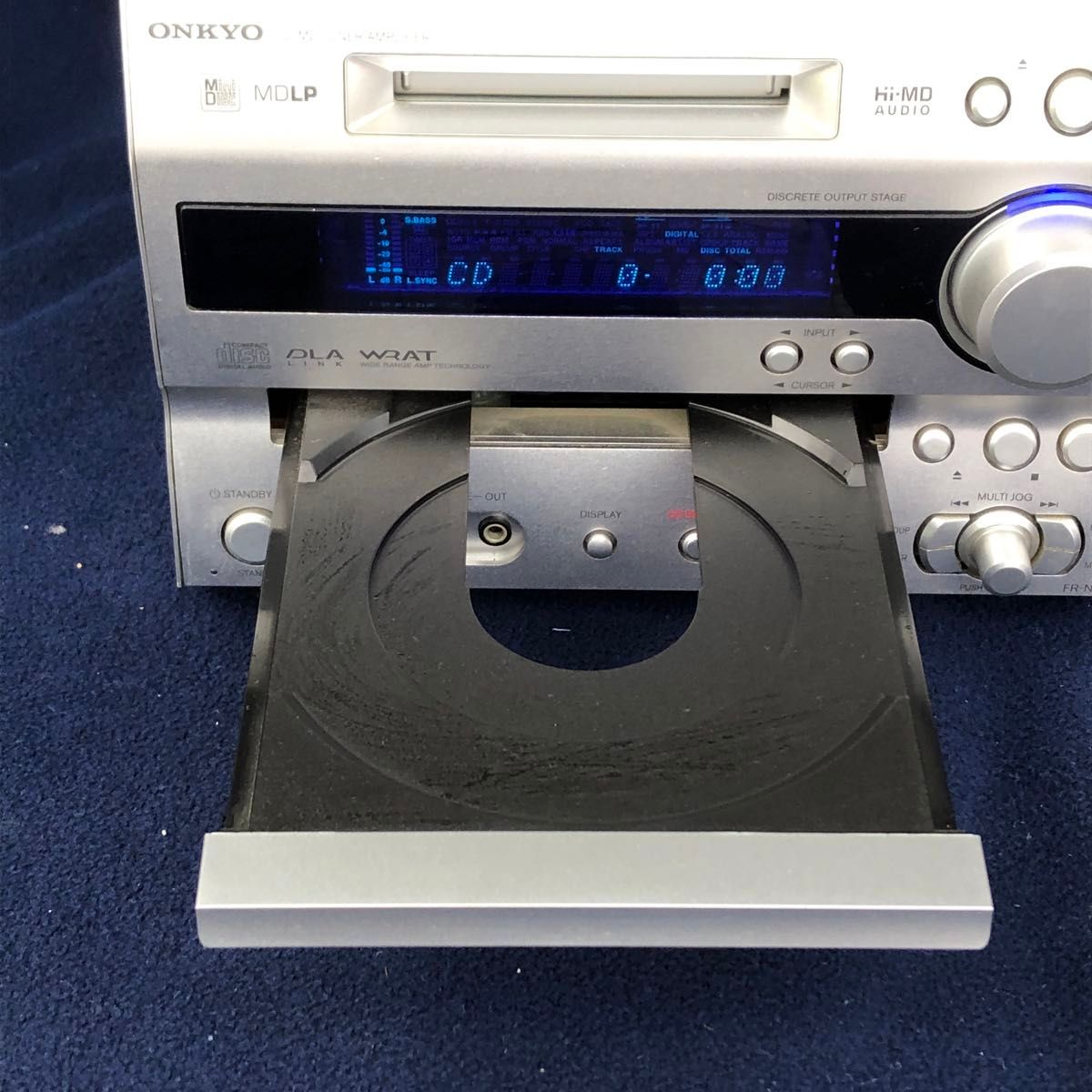 ONKYO FR-N7X CD/MD TUNER AMPLIFIER 本体 リモコン付き シルバー CD