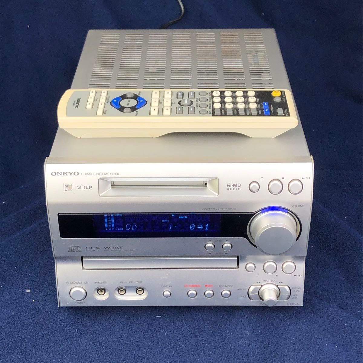 ONKYO FR-N7X CD/MD TUNER AMPLIFIER 本体 リモコン付き シルバー CD
