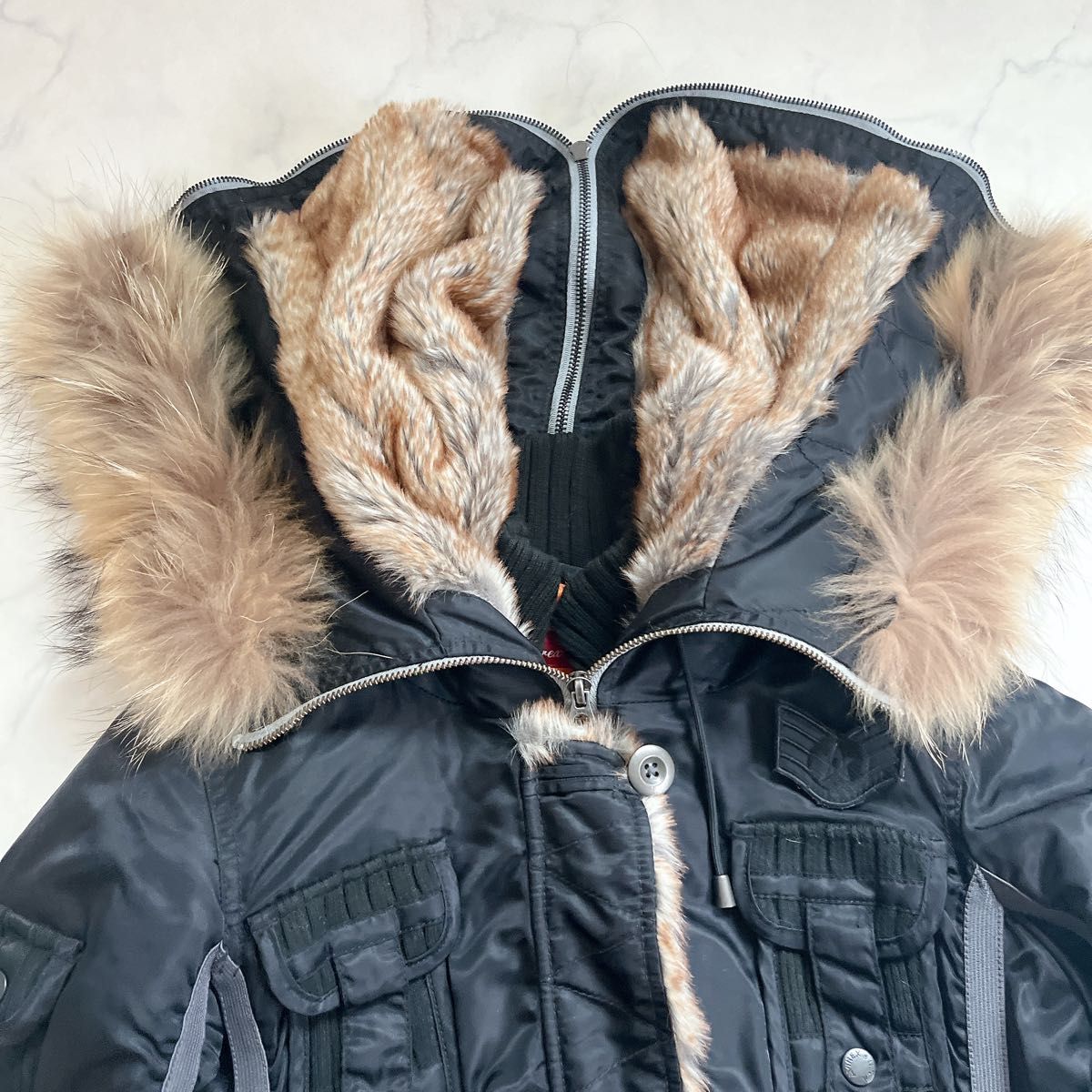 AVIREX Ltd ラクーンファー モッズコート L-2B ロング丈 総ボア