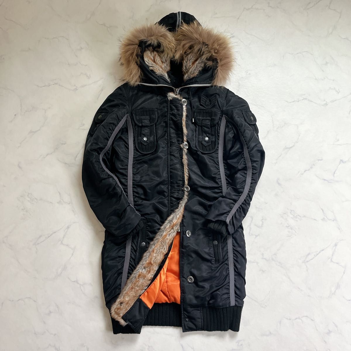 AVIREX Ltd ラクーンファー モッズコート L-2B ロング丈 総ボア