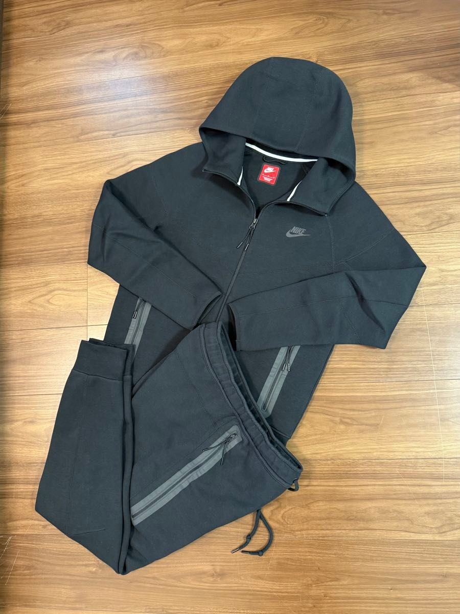 メンズM ブラック テックフリース セットアップ NIKE 廃盤 赤タグ 黒