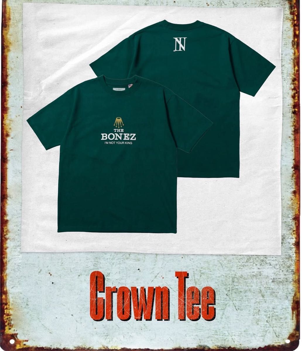THE BONEZ CROWN tee Tシャツ L グリーン ボーンズ ツアーT｜Yahoo