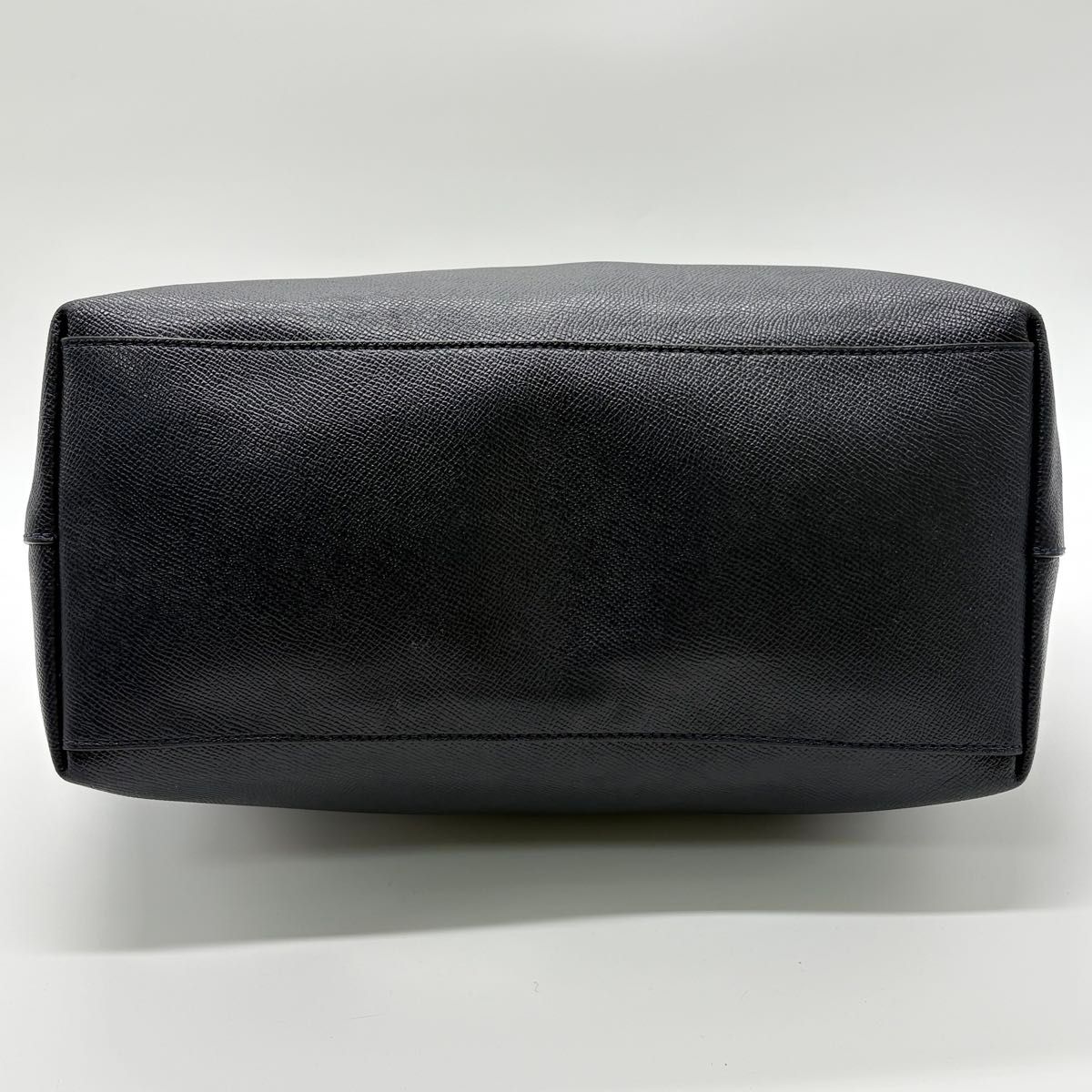 A4収納可 肩掛け COACH コーチ トートバッグ レザー シボ革 ゴールド