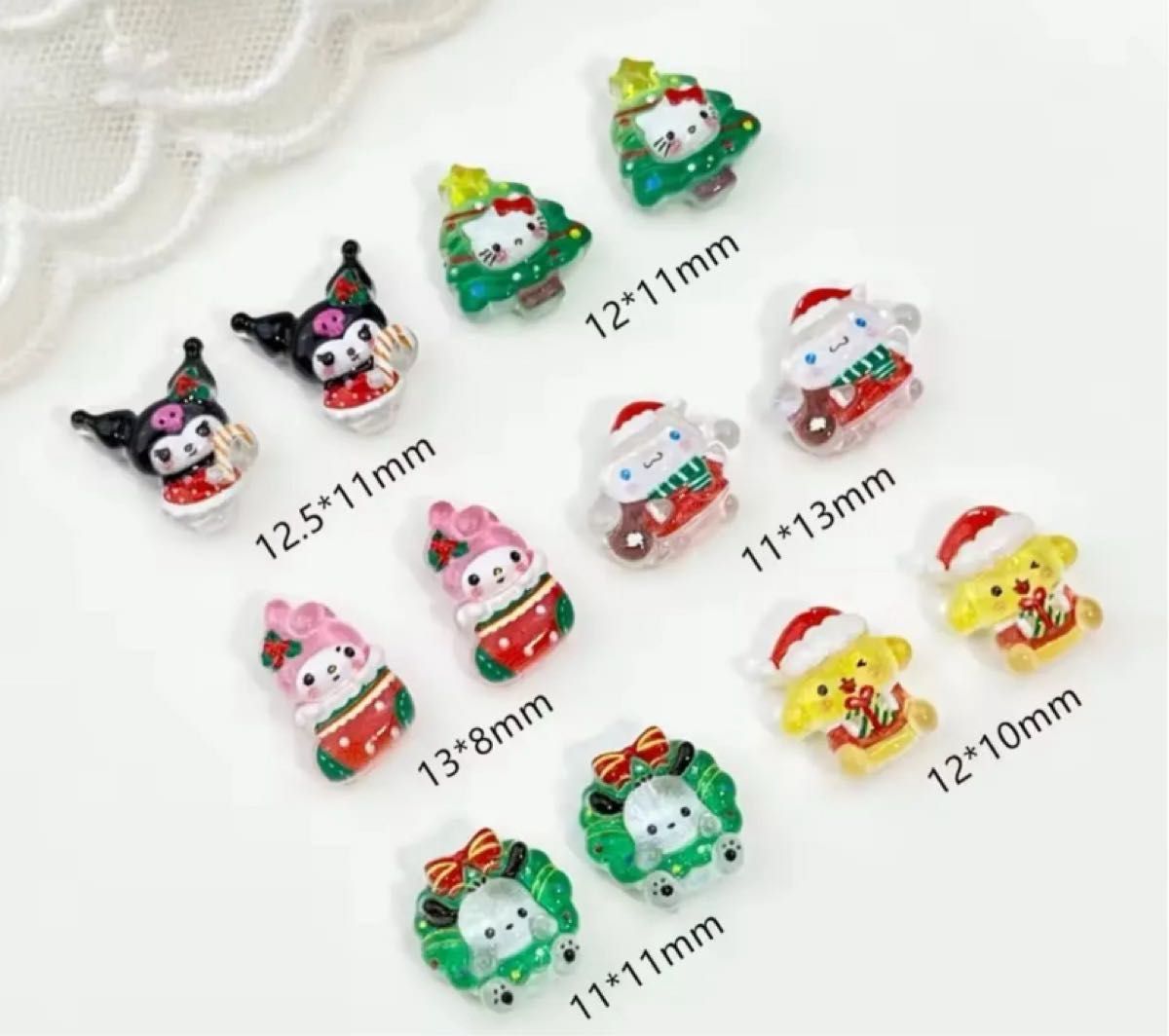 商品説明必読!!サンリオ❤︎クリスマス ネイルパーツ☆6個セット 商品