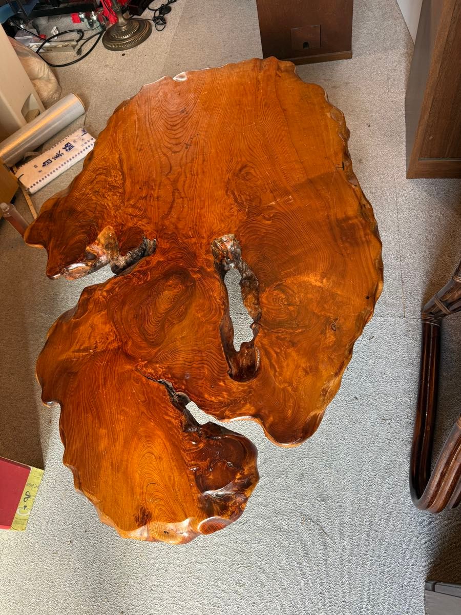 欅 無垢 一枚板 座卓 ローテーブル 幅141cm 天然木 和家具 高級座敷机