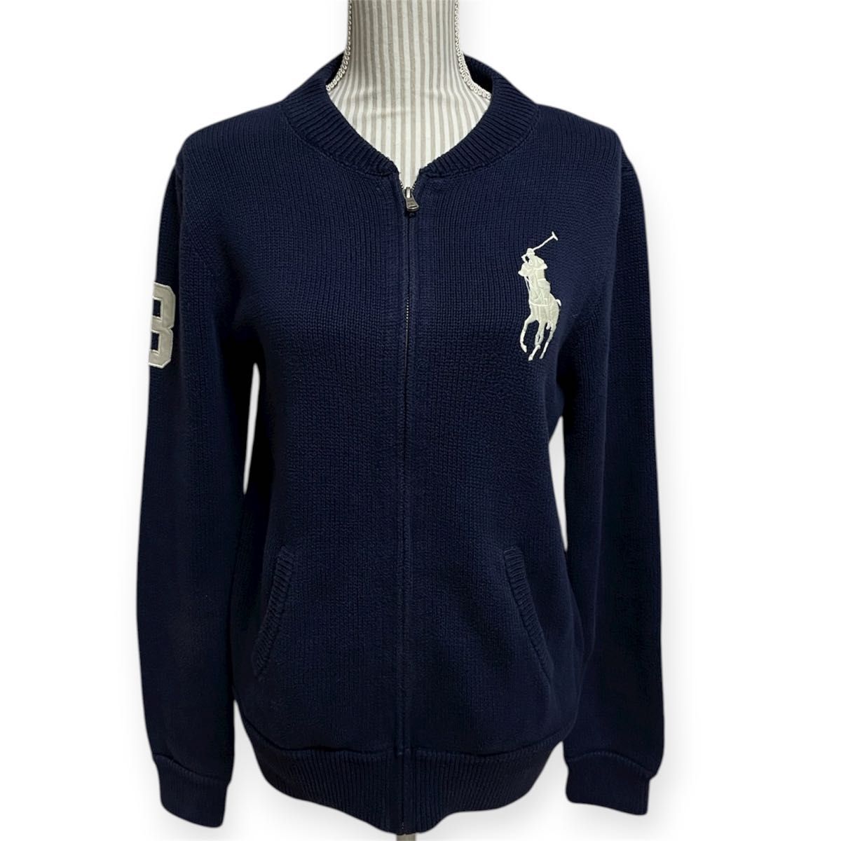 美品 ポロラルフローレン M ビッグポニー ナンバー ドライバーズニット