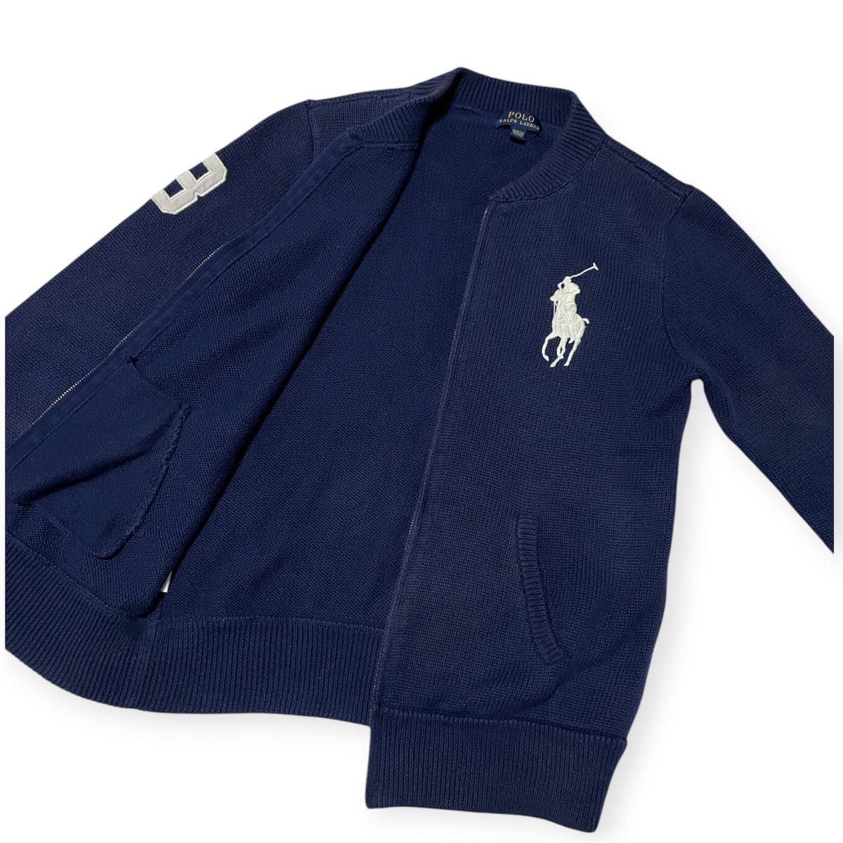 美品 ポロラルフローレン M ビッグポニー ナンバー ドライバーズニット