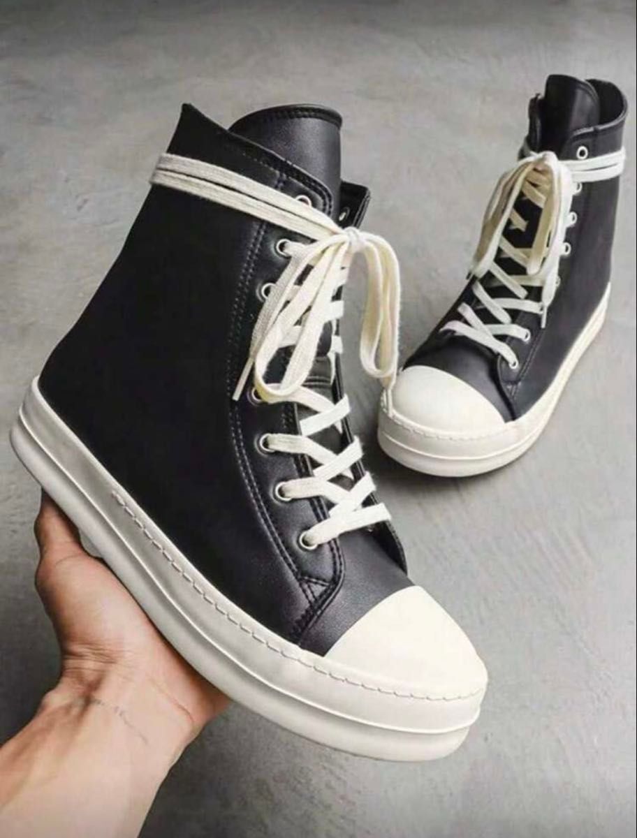 Rick Owens風 FGMM ハイカット厚底 ラモーンズ opium｜Yahoo!フリマ