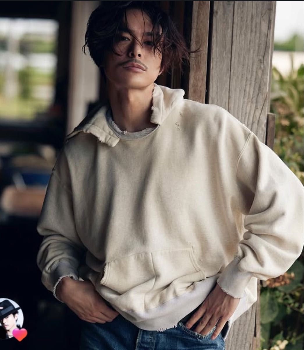 RILY College Logo Hoodie M 今市隆二 ビンテージ 後付けパーカー