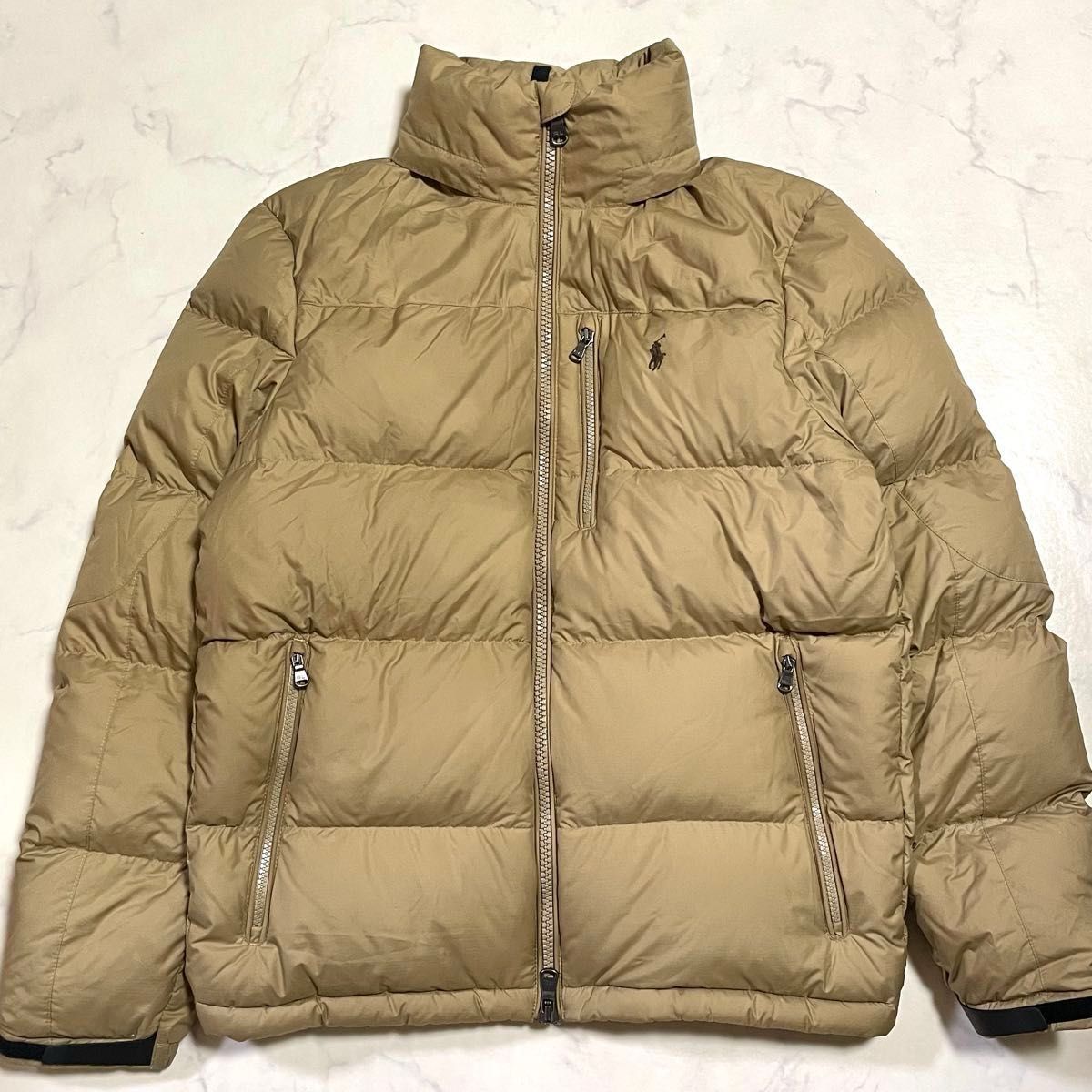 ポロラルフローレン ダウンジャケット ベージュ ポロ刺繍 現行タグ S