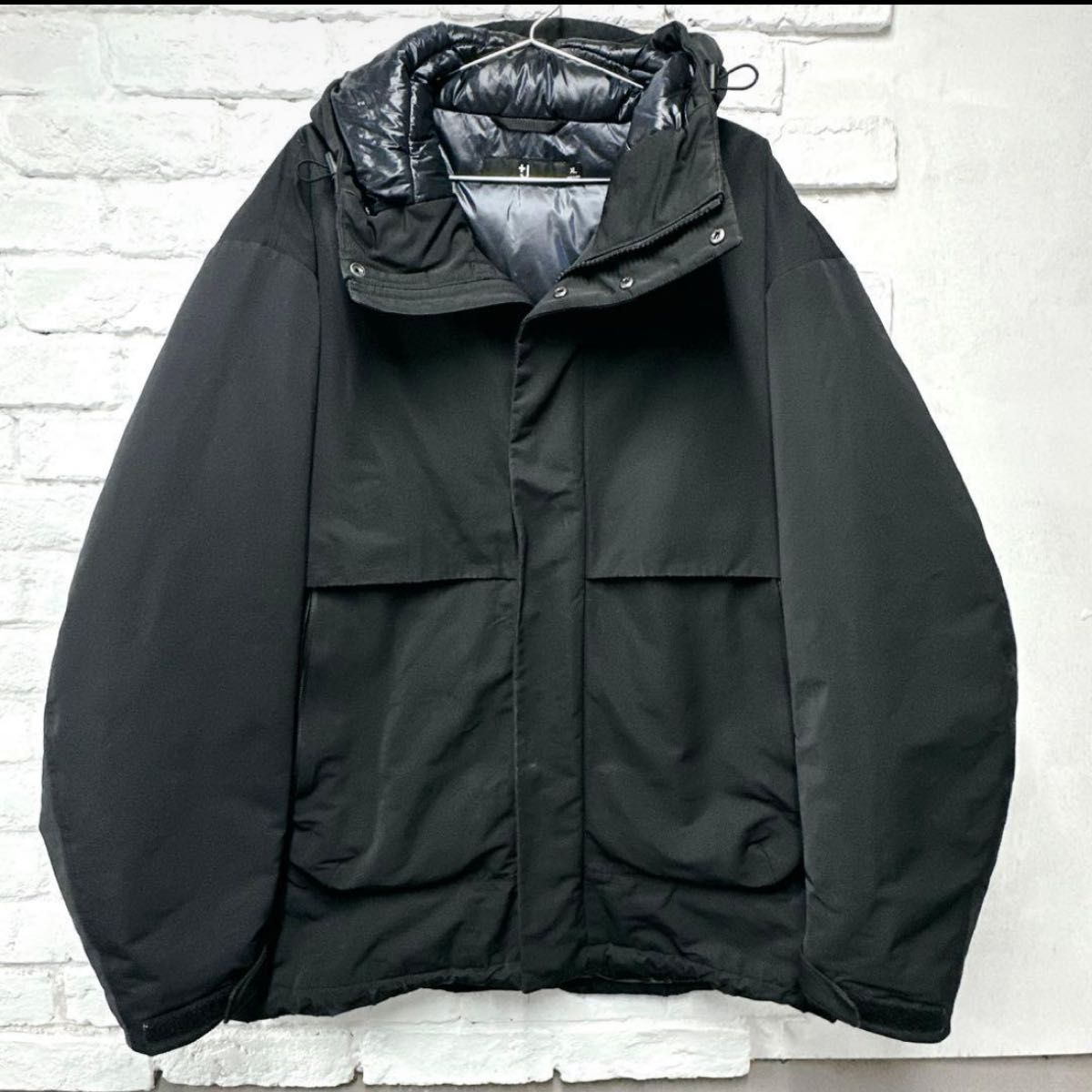 ユニクロ +j ハイブリッドダウンオーバーサイズパーカ UNIQLO XL 黒