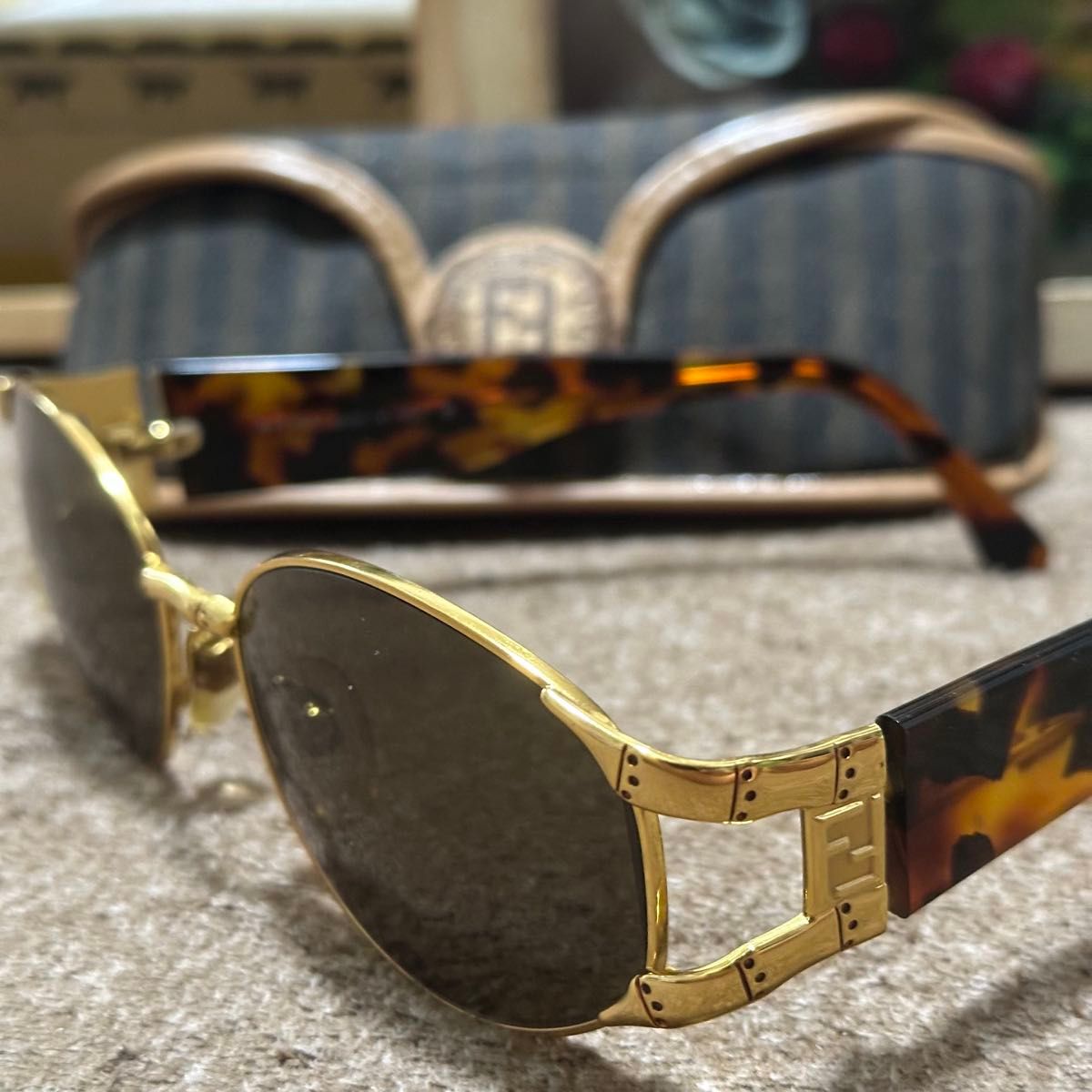 FENDI フェンディ サングラス ゴールドフレーム べっ甲柄 ヴィンテージ