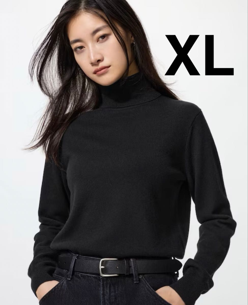 UNIQLO ユニクロ カシミヤタートルネックセーター ブラック XLサイズ