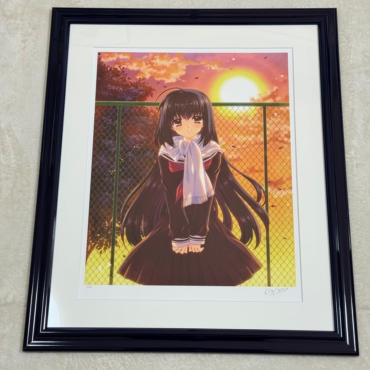 希少品】西又葵 版画 アールビバン 夕焼けノスタルジー 直筆サイン