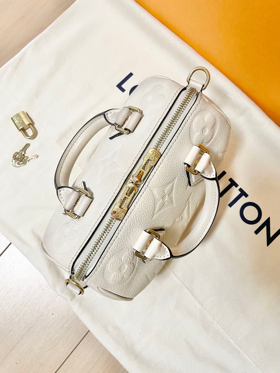 RFID 正規品 ルイヴィトン スピーディ20 バンドリエール クレーム