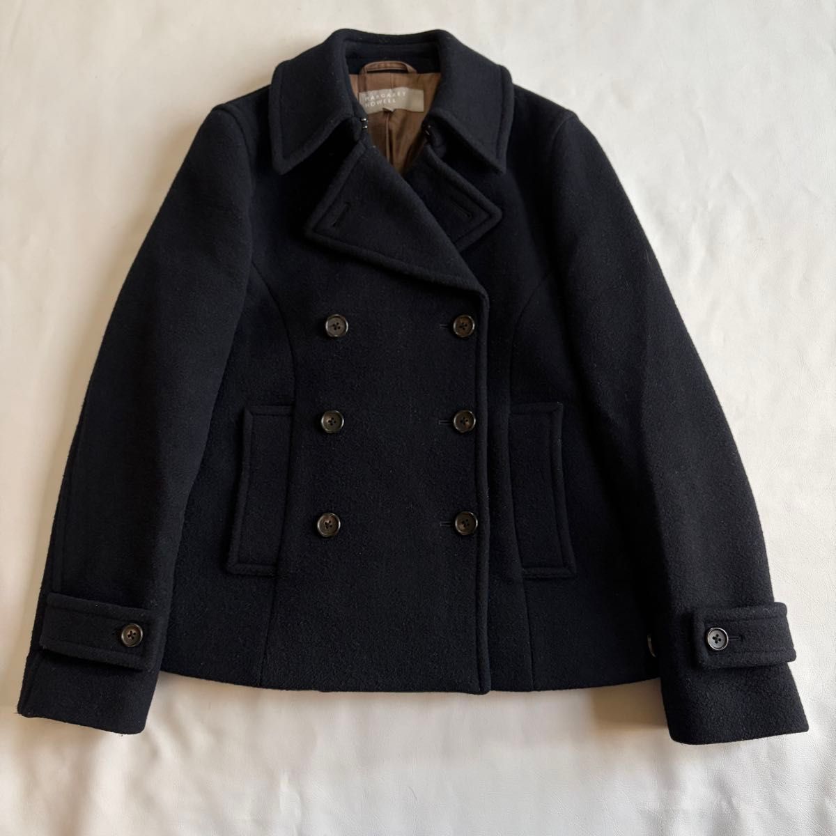 マーガレットハウエル】ピーコート カシミヤ ウール ダブル ネイビー