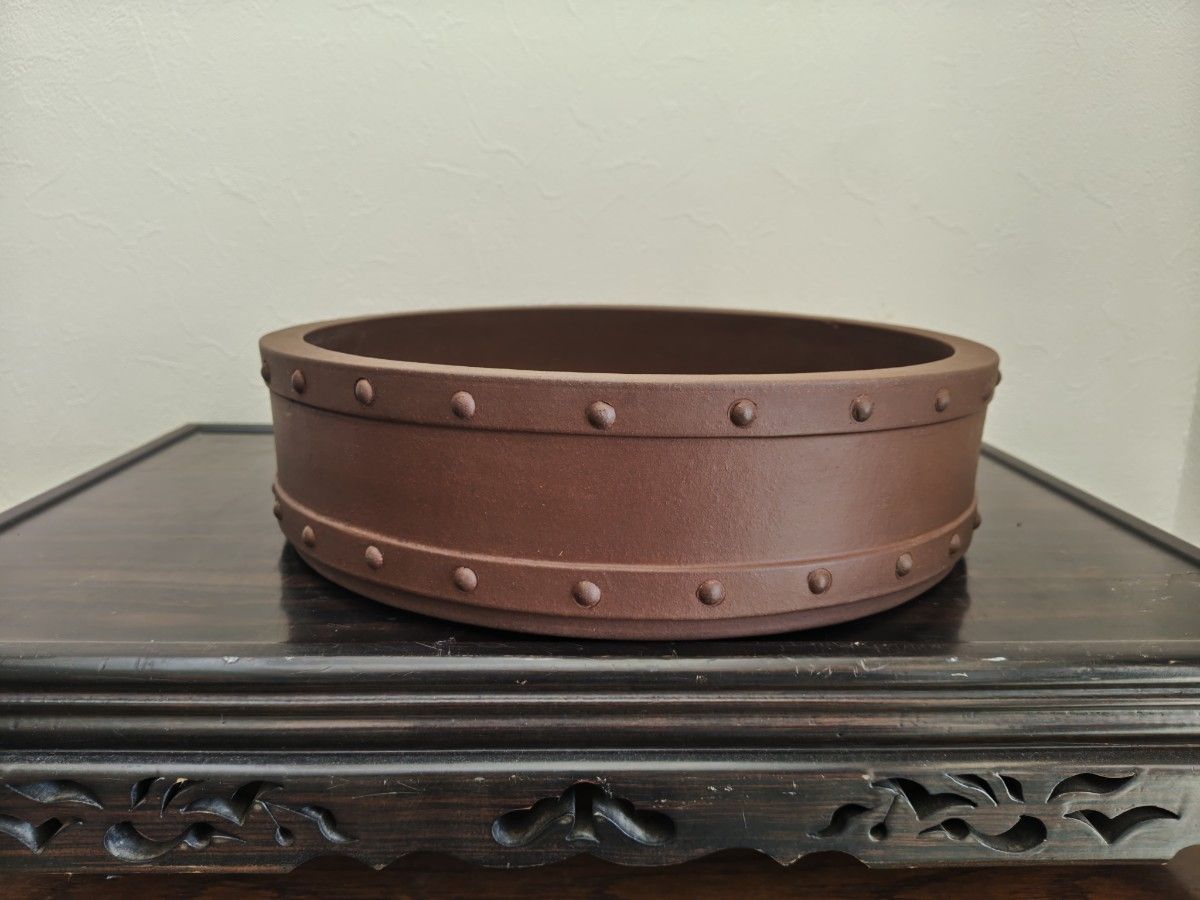 盆栽鉢 植木鉢 和風 楕円形 茶色 落款 周寶山｜Yahoo!フリマ（旧PayPay