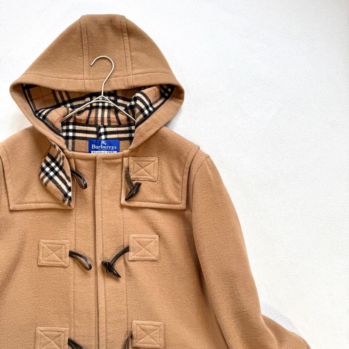 バーバリーブルーレーベル☆フーディダッフルコート 40 ベージュ ノバ