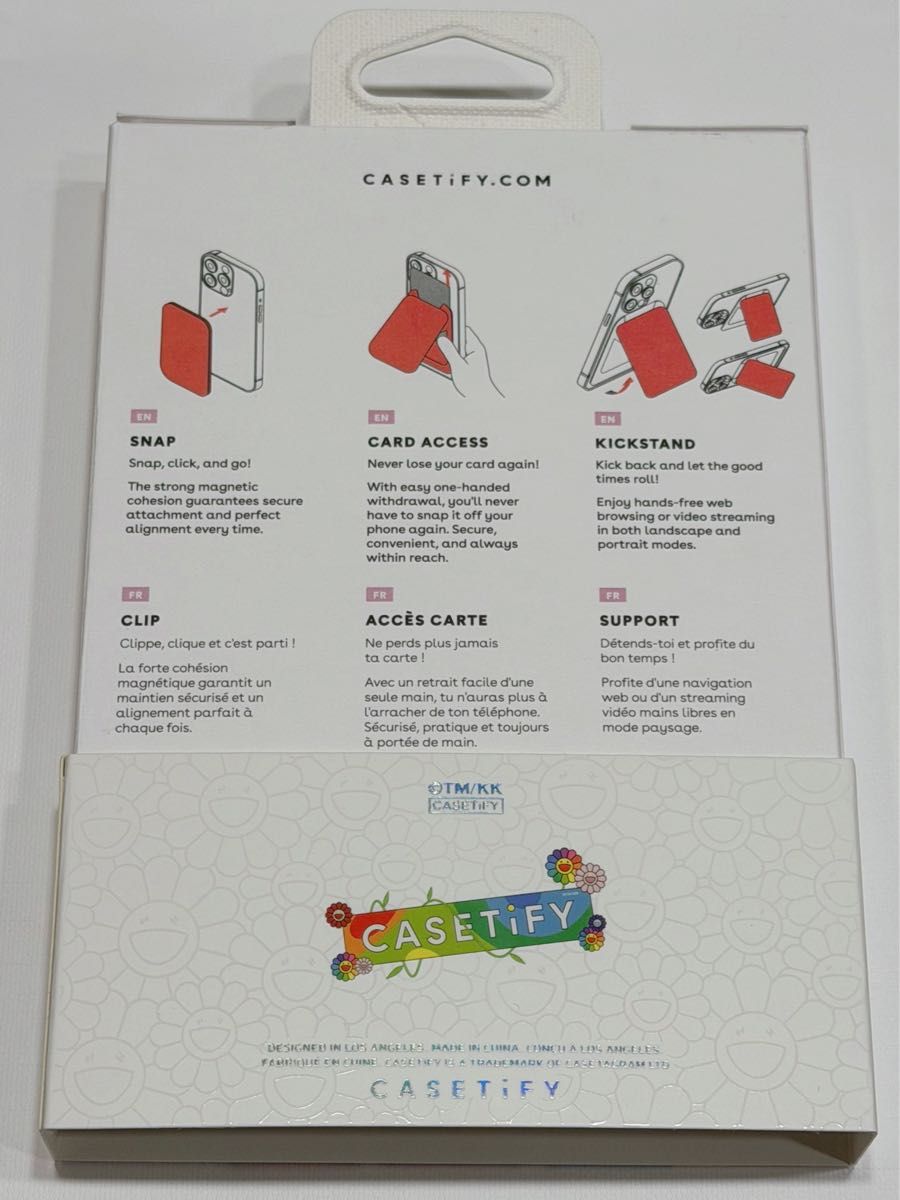 CASETiFY 村上隆 スマイル（レインボー） カードホルダースタンド