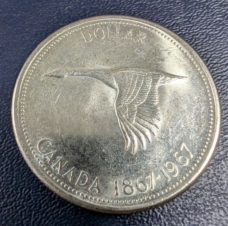 カナダ 1967年 1ドル銀貨 ガン 連邦100周年記念 銀貨 古銭 カナダ
