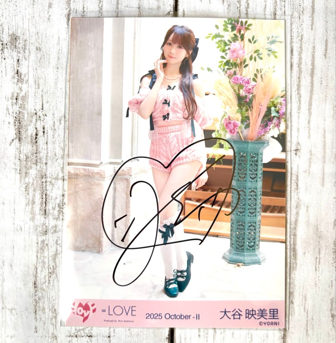 大谷映美里 ラブソングに襲われる MV衣装 直筆 サイン 生写真 ヒキ