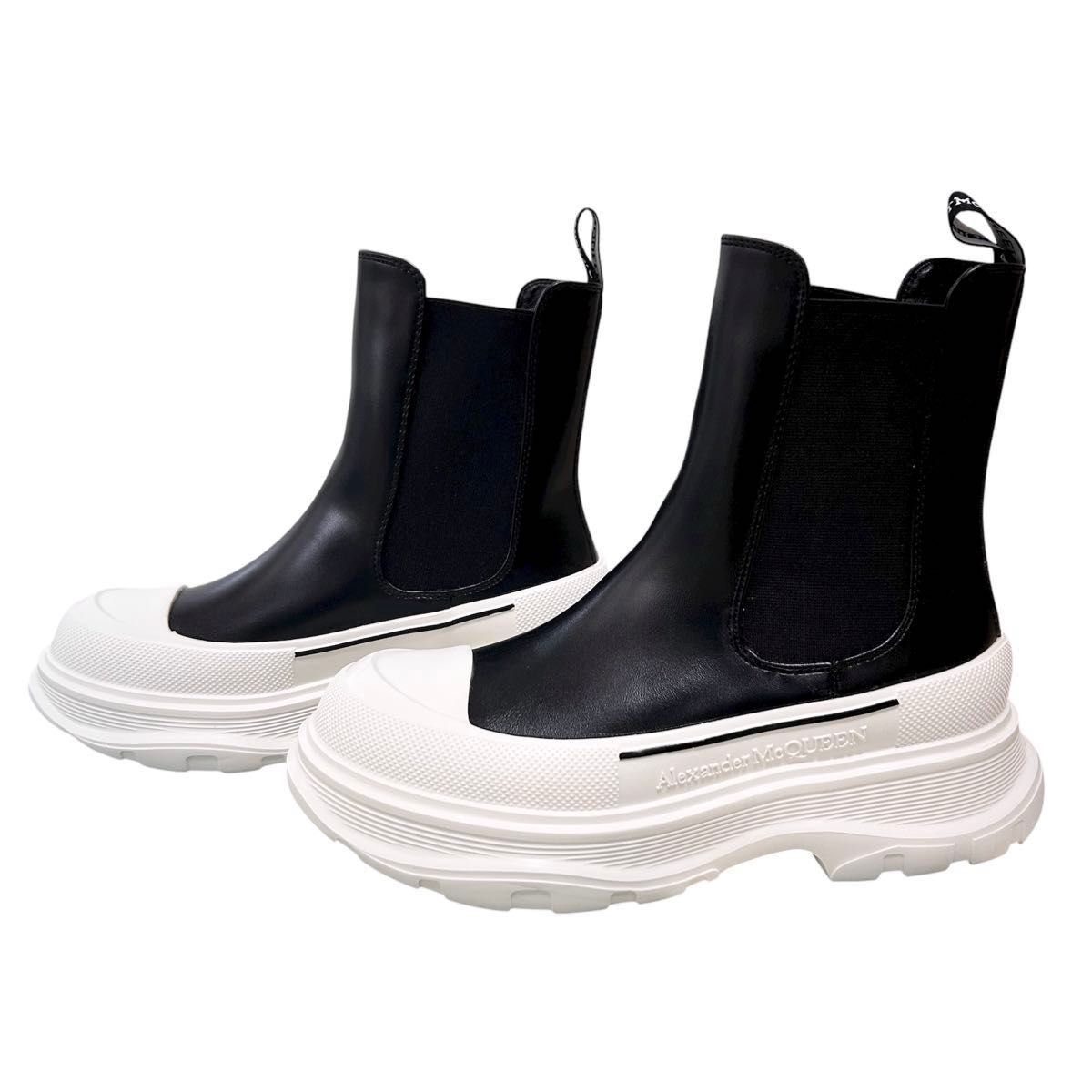 新品未使用 】Alexander McQueen サイドゴアブーツ 24 0 ショート