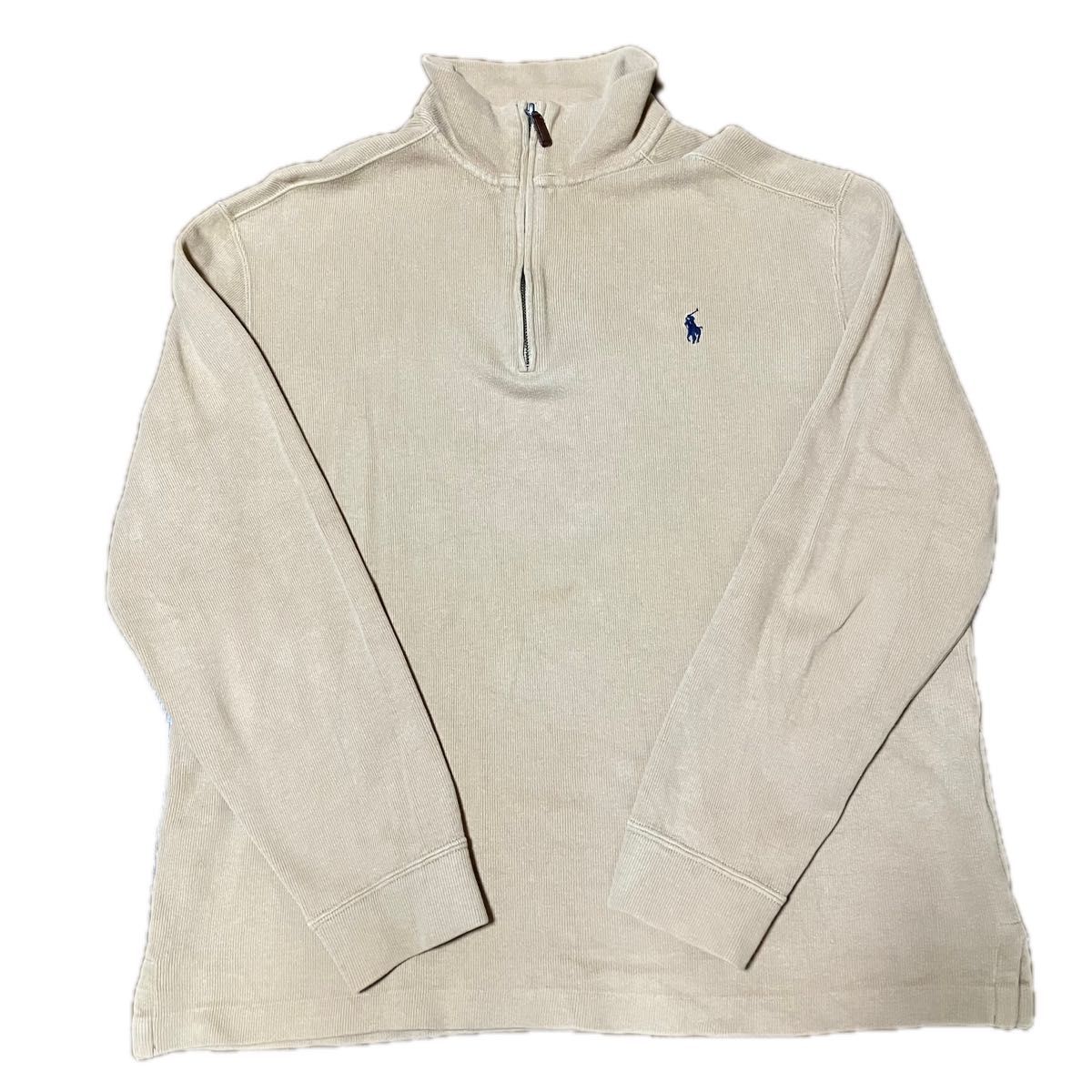 POLO RALPH LAUREN ハーフジップスウェット ベージュ ポロ刺繍 ラルフ