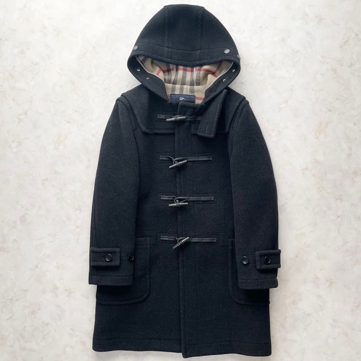 極美品】BURBERRY バーバリー ウールダッフルコート ブラック メンズ
