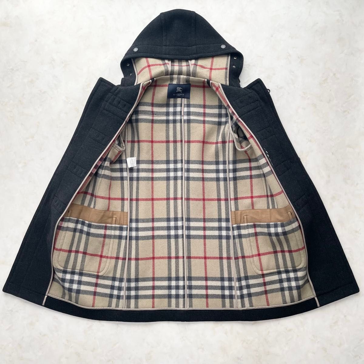 極美品】BURBERRY バーバリー ウールダッフルコート ブラック メンズ