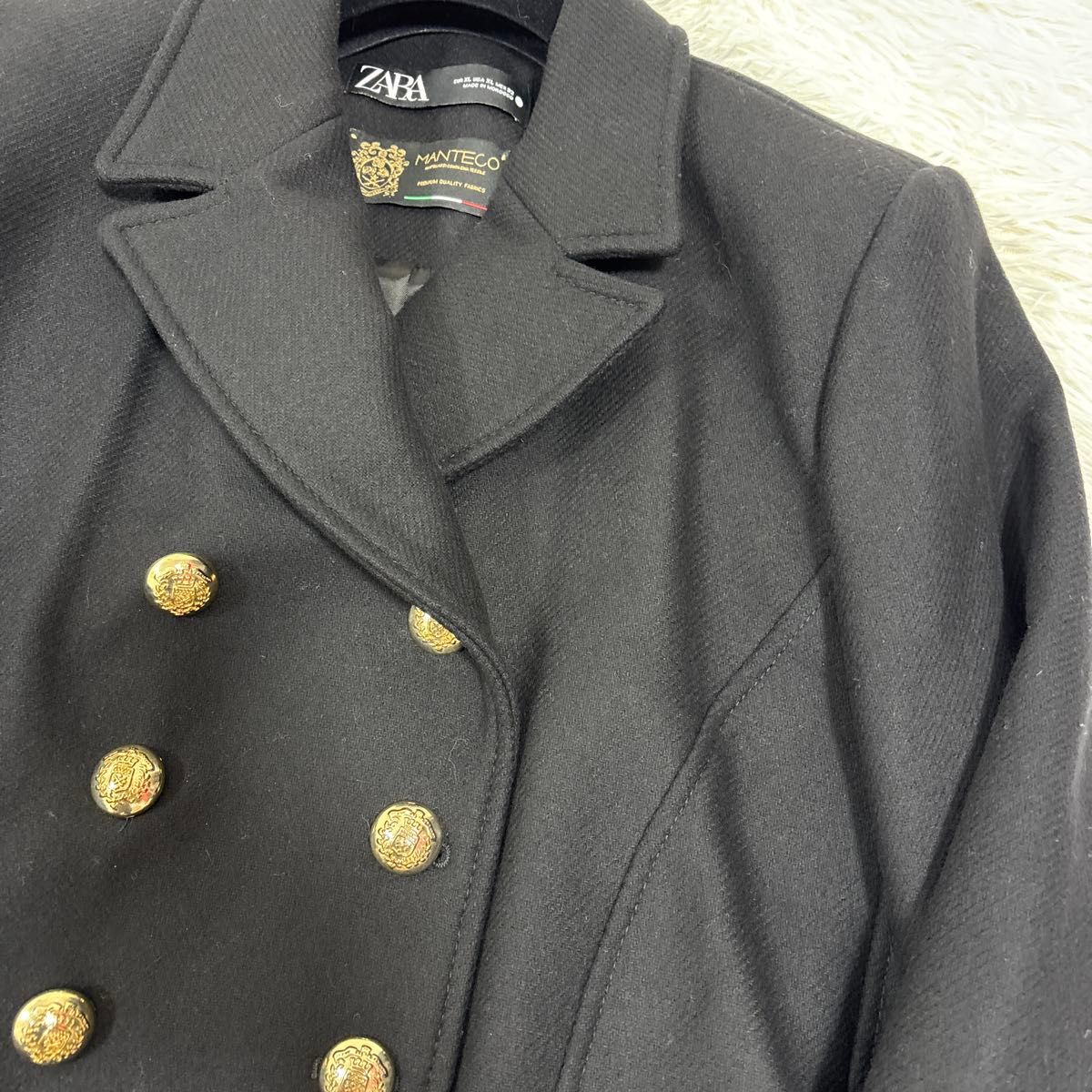 即完売 ZARA ザラ ナポレオンコート 金ボタン ダブル マンテコ 極美品