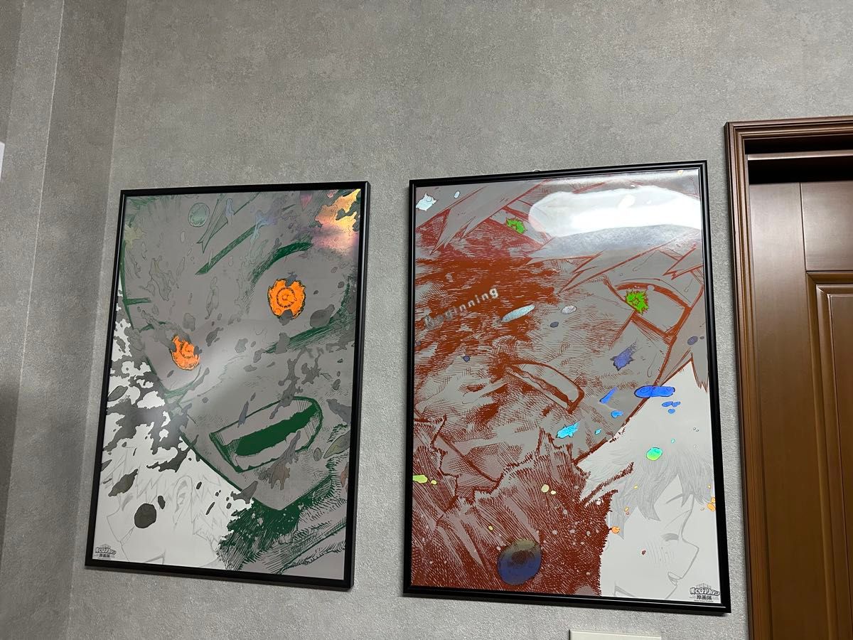 ヒロアカ 原画展 A2 アートポスター 2枚セット The Beginning 黒額縁