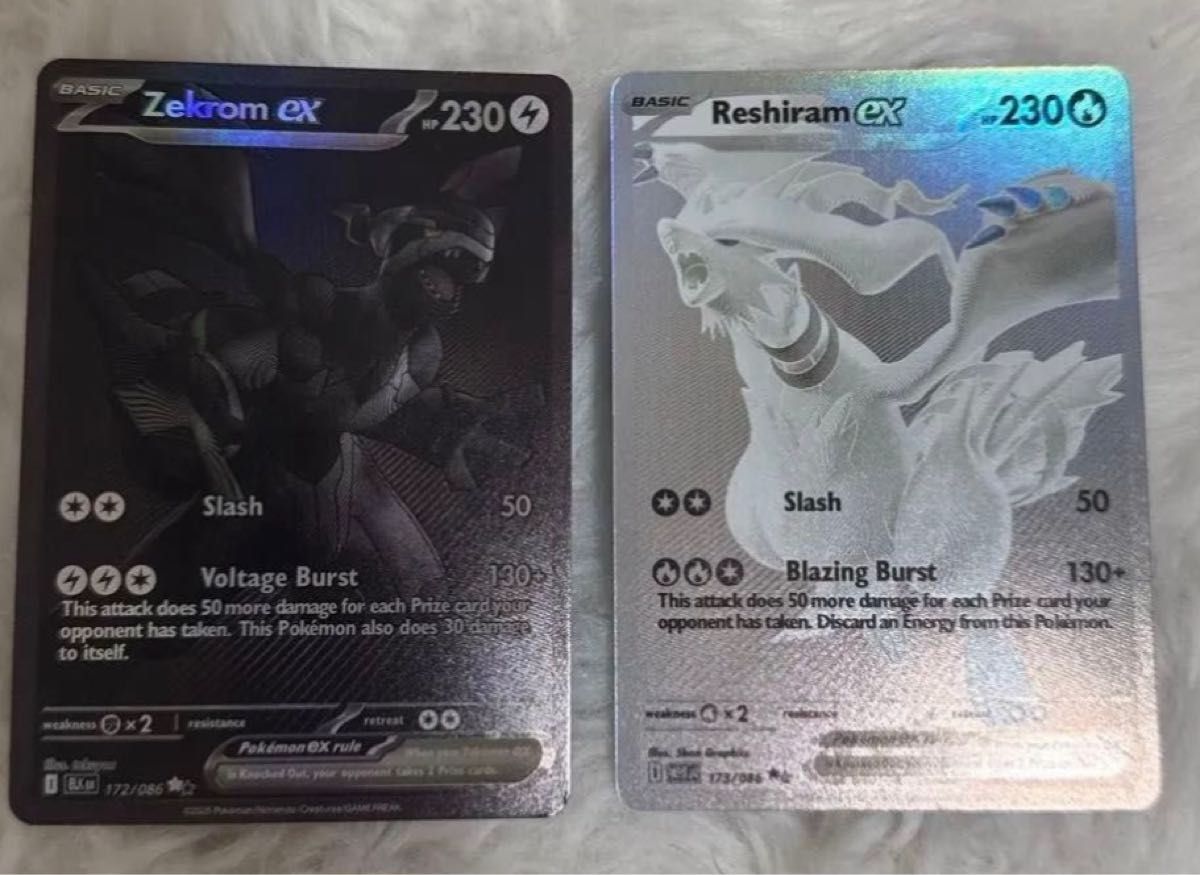 ブラックボルトホワイトフレア ゼクロム レシラム ex BWR 英語版 2枚