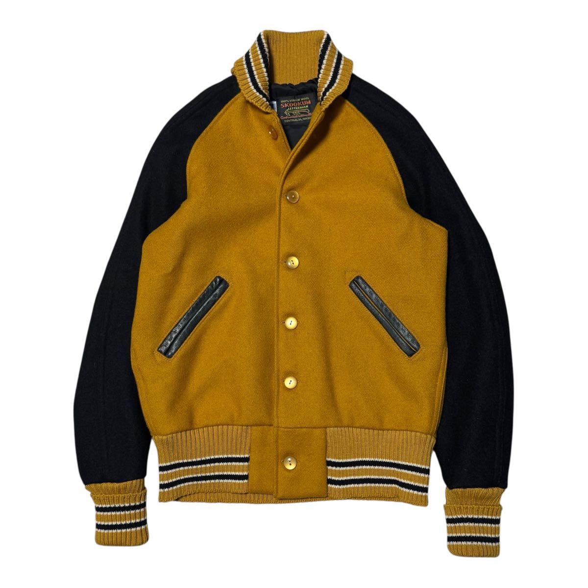 アメリカ製】SKOOKUM LETTERMAN スクーカム スタジャン メンズ32 XS