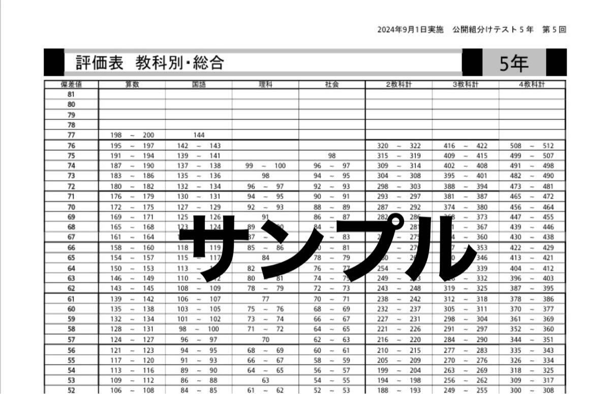 四谷大塚 組分けテスト 5年生 3年分 過去問・解答資料集 早稲アカ 2024