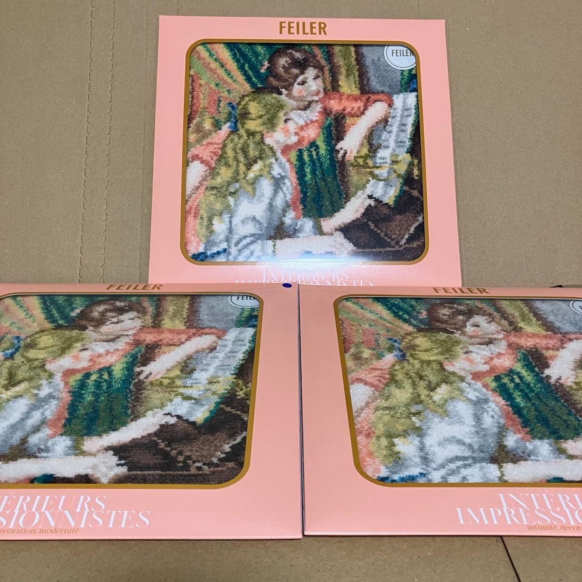 オルセー美術館所蔵 印象派 FEILER ハンカチ ルノワール 縁取りの