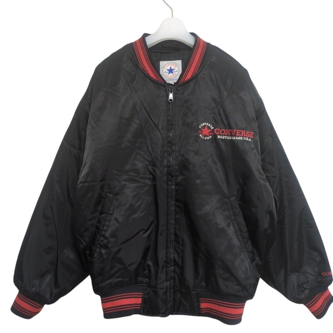 CONVERSE ALL STAR コンバース 90s スタジャン M 刺繍 ロゴ MA1 黒