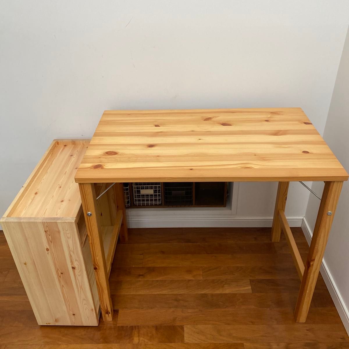 MUJI 無印良品 パイン材テーブル・折りたたみ式 幅80 /パイン材デスク