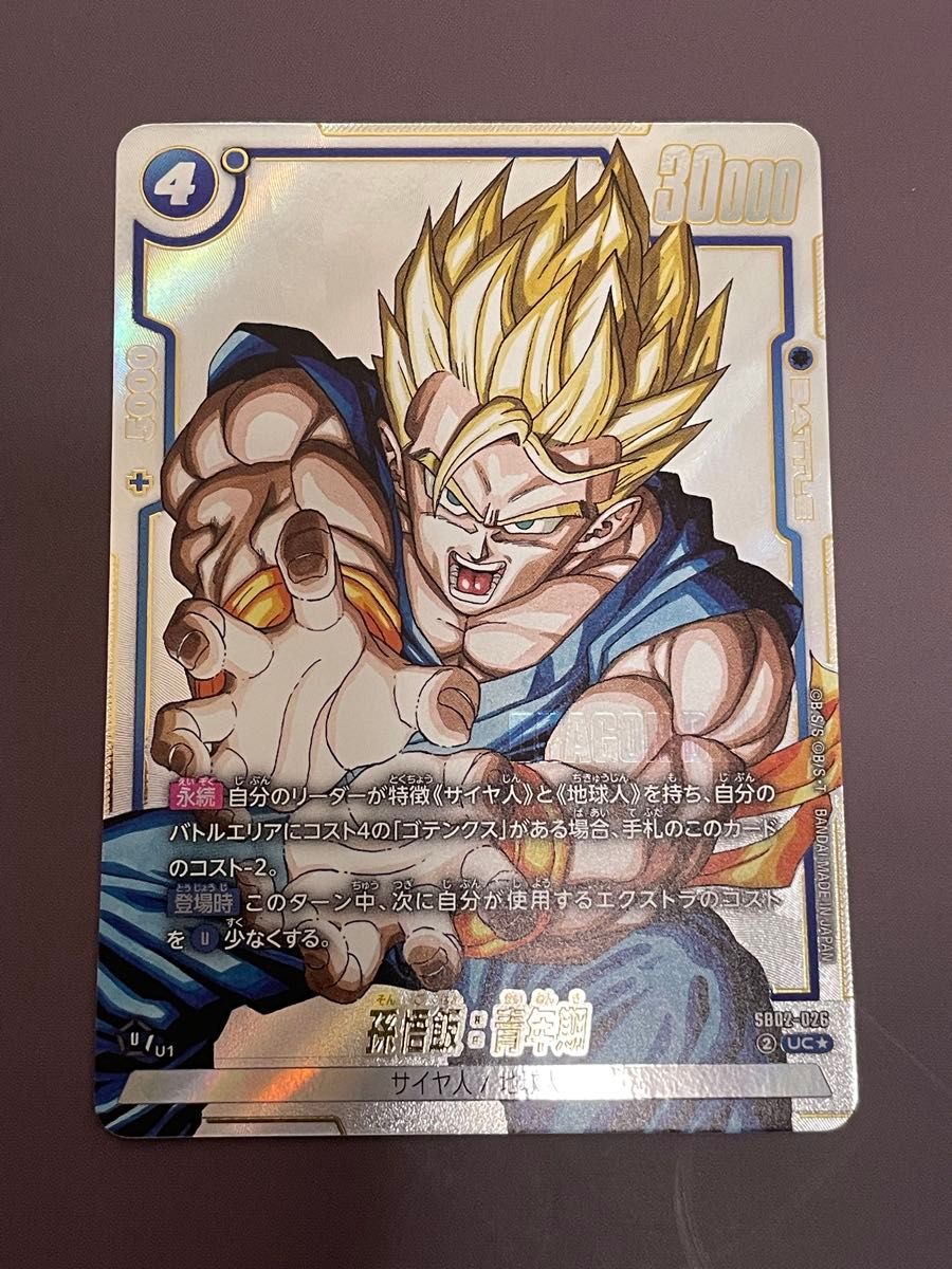ドラゴンボールスーパーカードゲーム 孫悟飯 青年期 SB02-026 パラレル