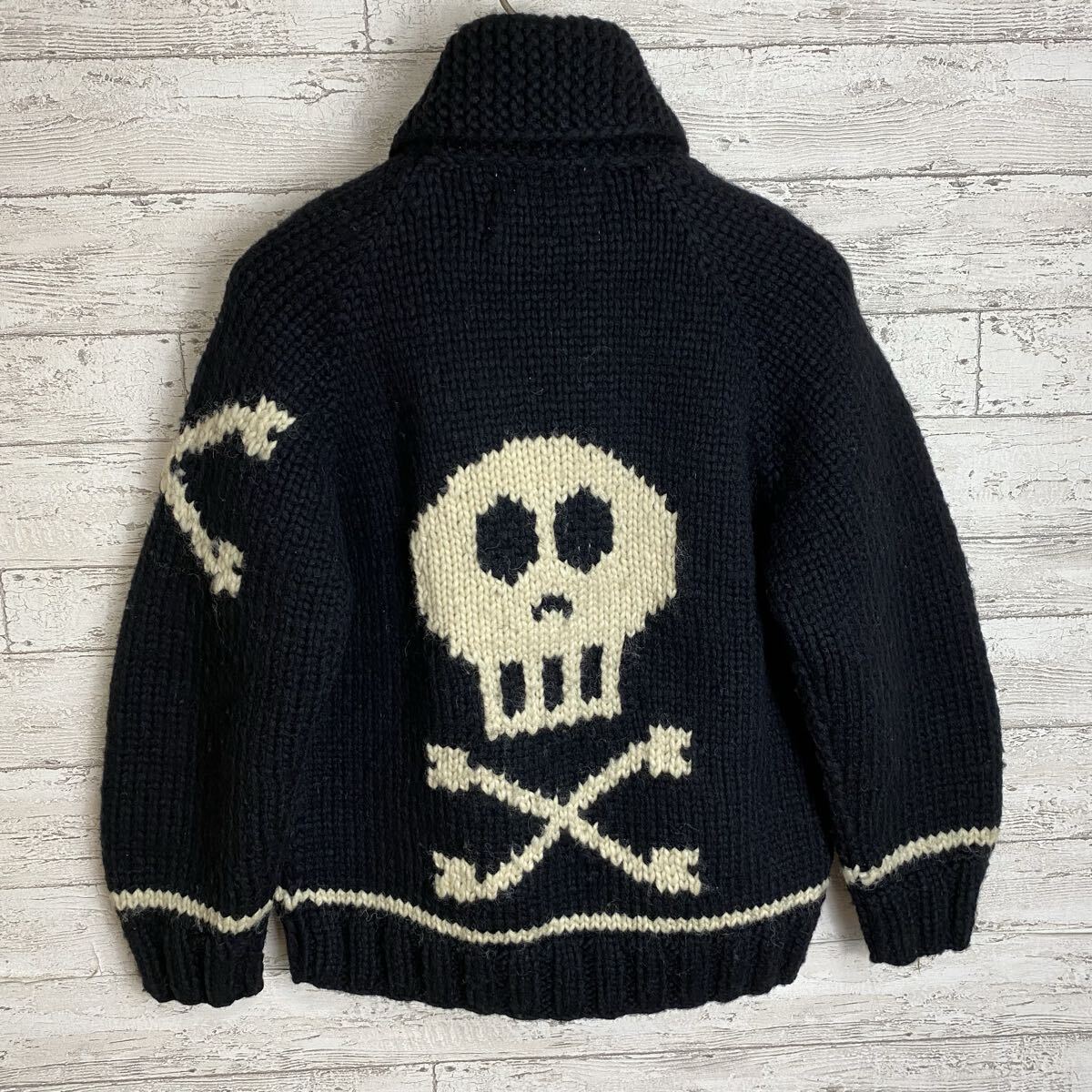 カナディアンセーター 希少モチーフ スカル ドクロ ニット カウチン