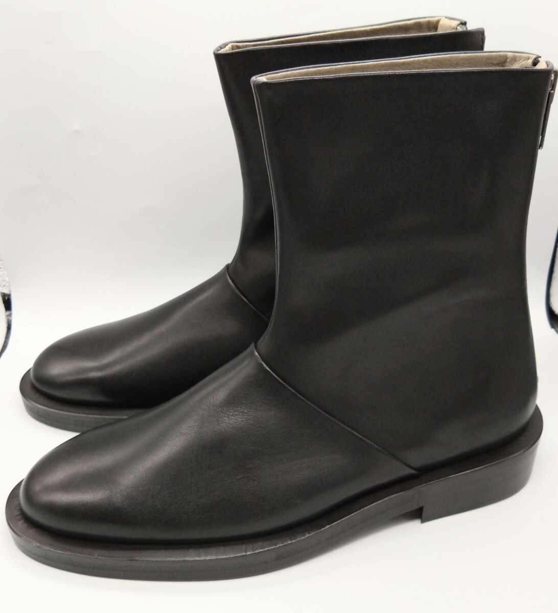 新品 ISHMM イシュム back zip boots black バックジップ レザーブーツ