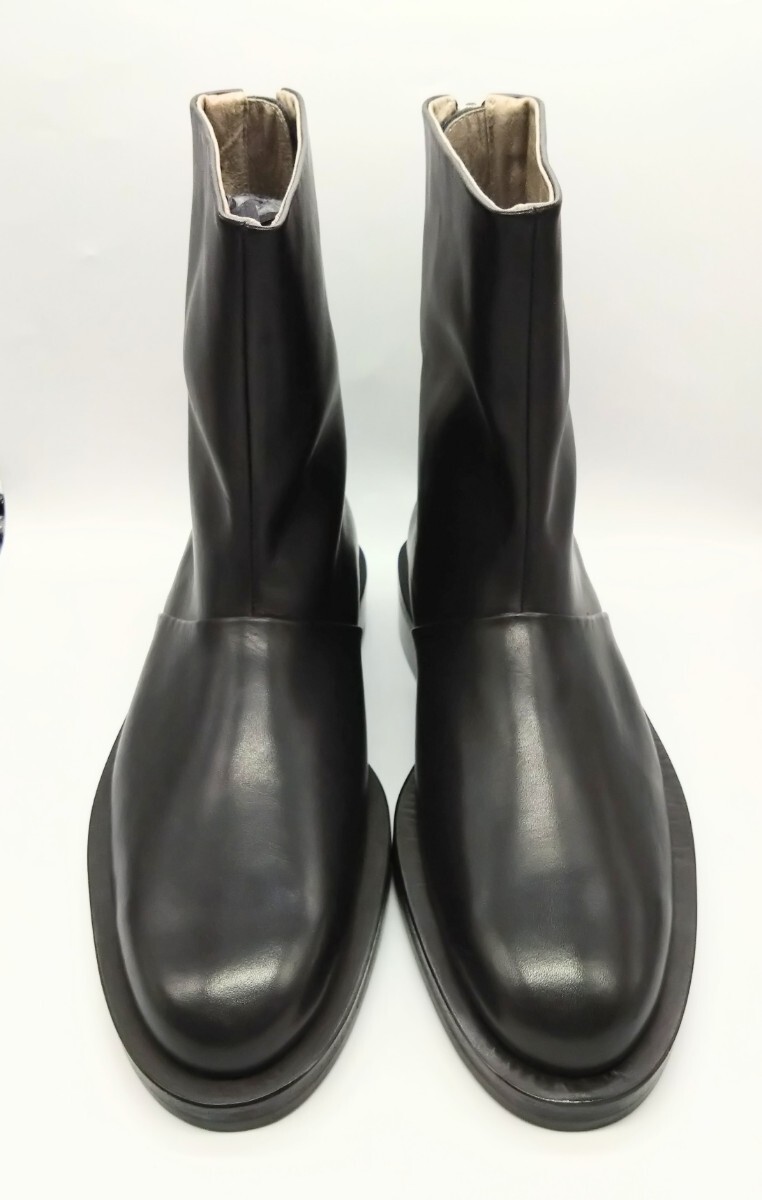 新品 ISHMM イシュム back zip boots black バックジップ レザーブーツ