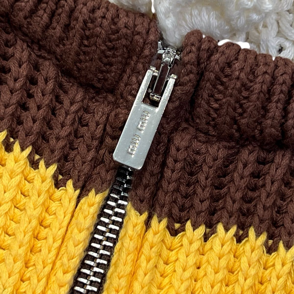 MIU MIU 2020AW Striped Mock Neck Cardigan ミュウミュウ ニット