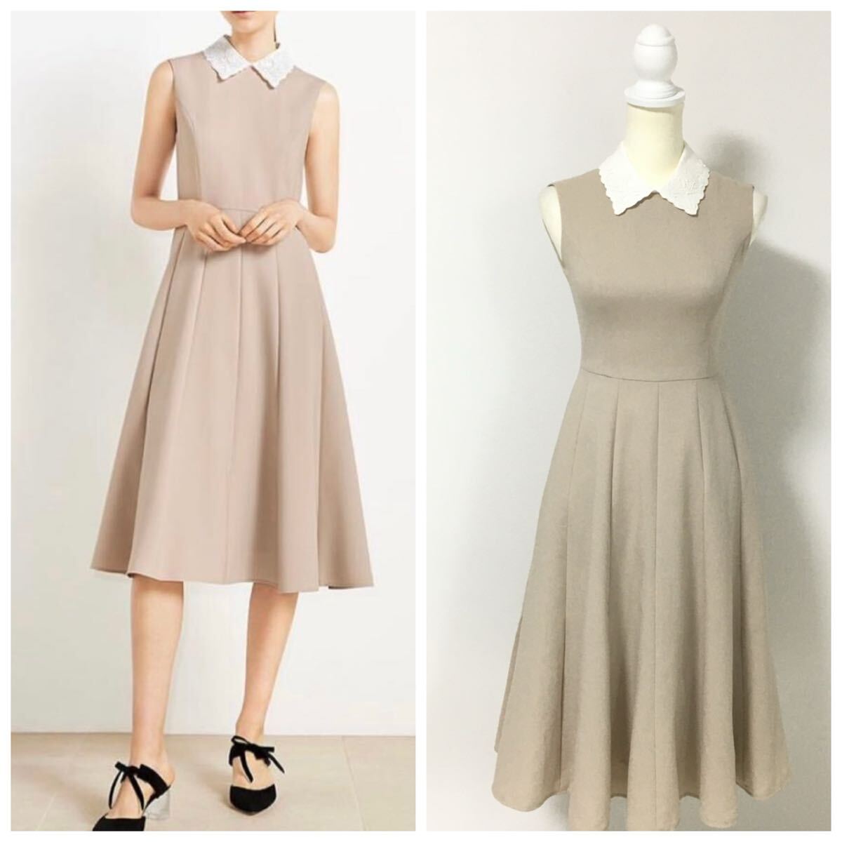 近年美品 定価20万円 FOXEY フォクシー 白襟 ドレス ワンピース 送料