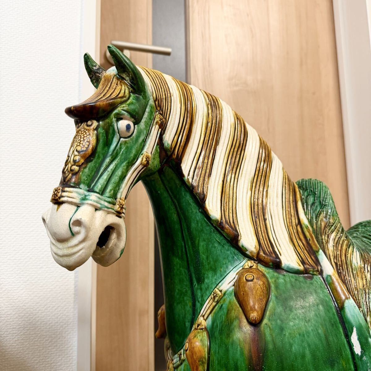特大高さ73cm 中国美術品 唐三彩馬俑 三彩馬 中国工芸品 美術品 置物