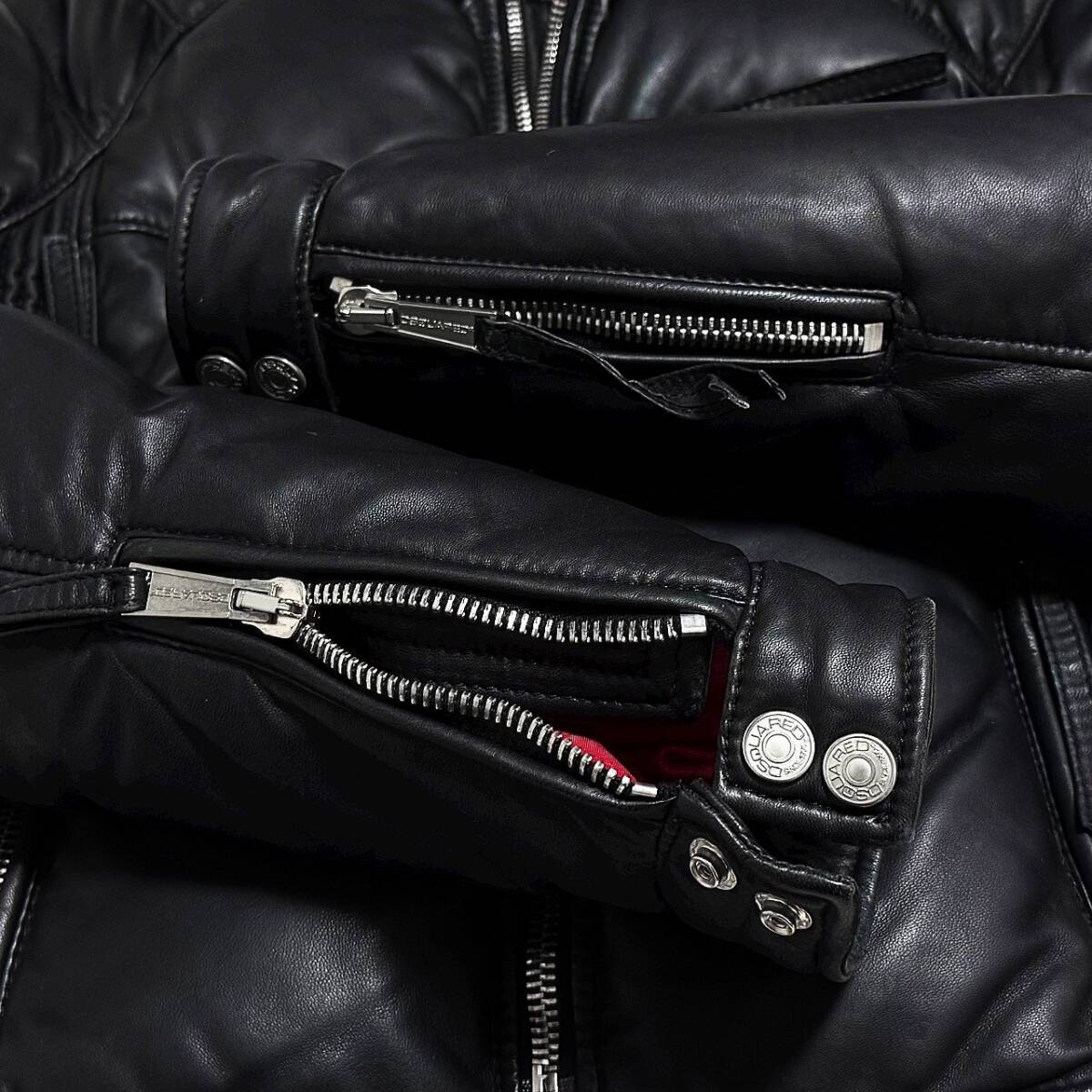 希少 美品 名作 DSQUARED2 ディースクエアード 極上羊革 ラムレザー