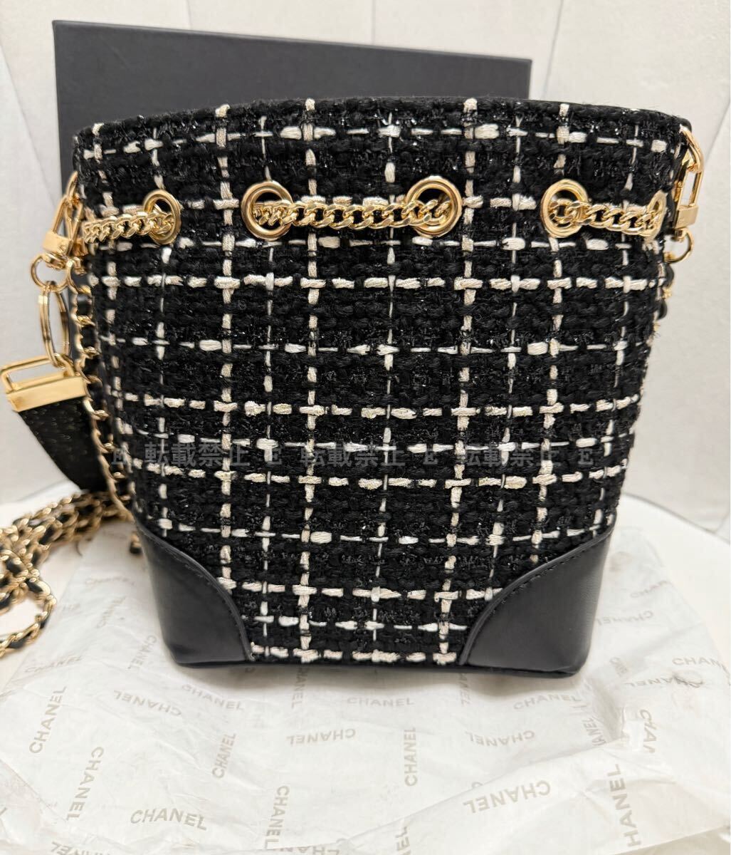 CHANELノベルティ ツィード ショルダー巾着 CHANEL】シャネル