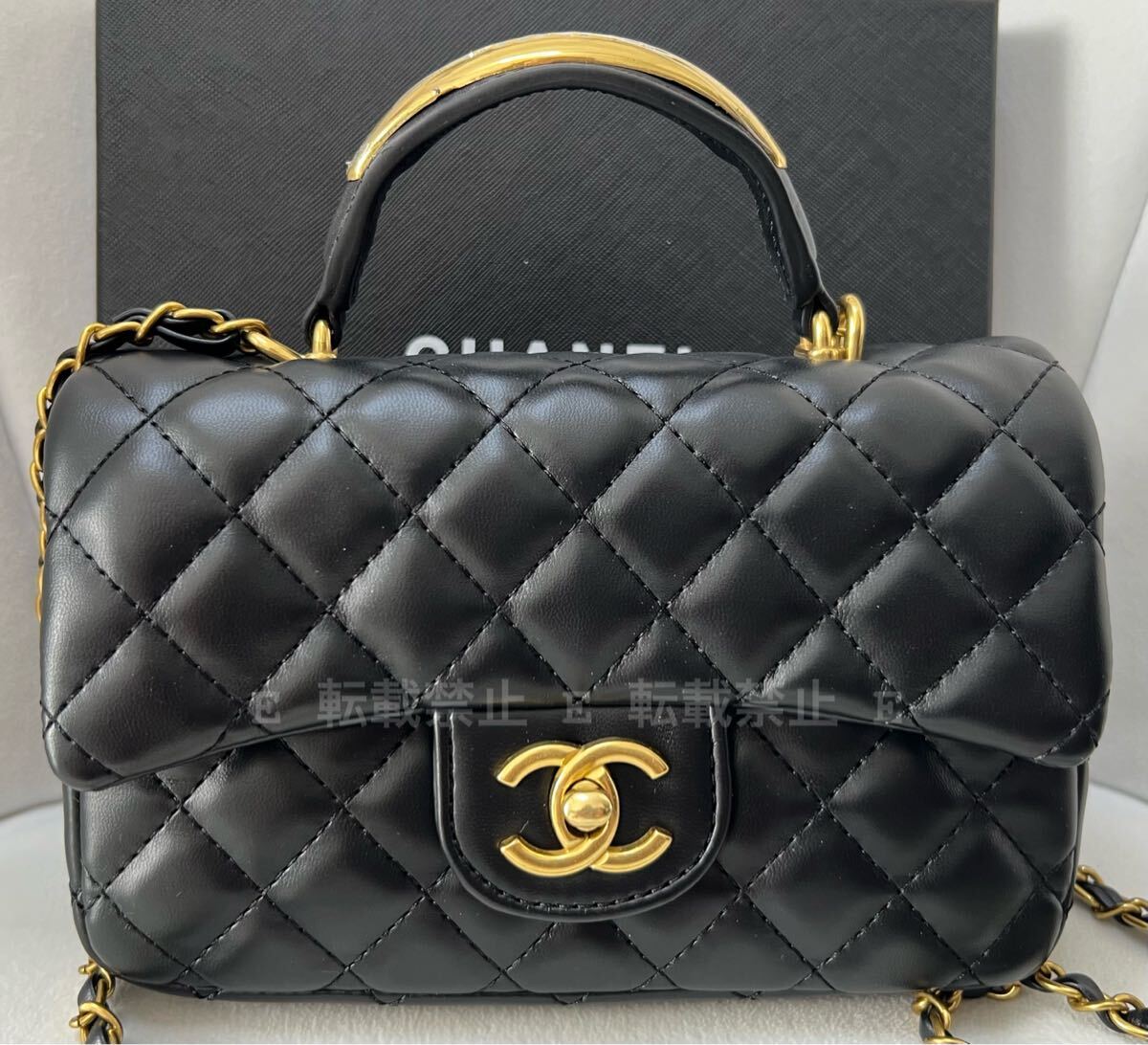未使用 CHANEL ノベルティ キルティング ゴールドメタル ハンドル付
