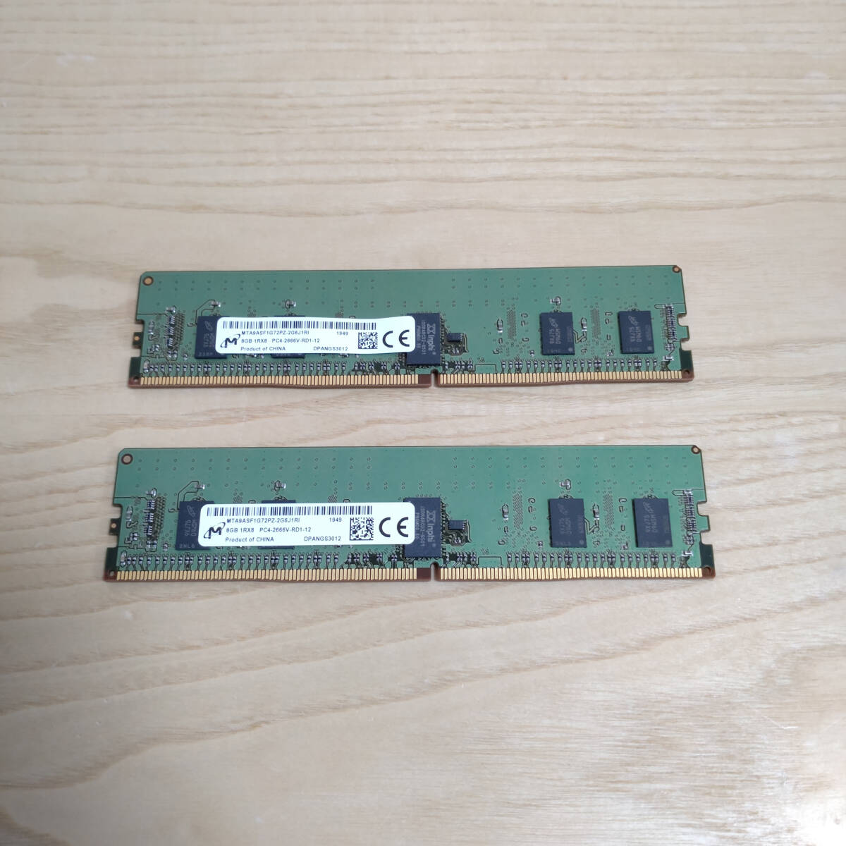 送料無料 Micron 8GB×2枚 計16GB 1Rx8 DDR4 PC4-2666V-RD1-12