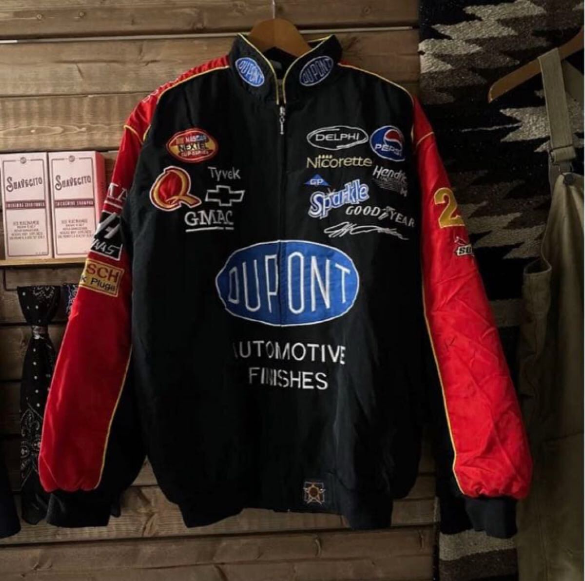 美品 90s DUPONT レーシングジャケット 中綿入り CHASEボディ L PEPSI